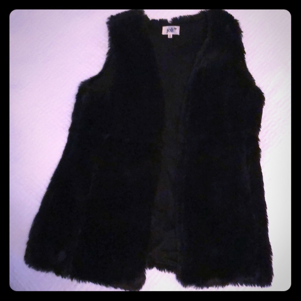 Black Faux Fur Vest